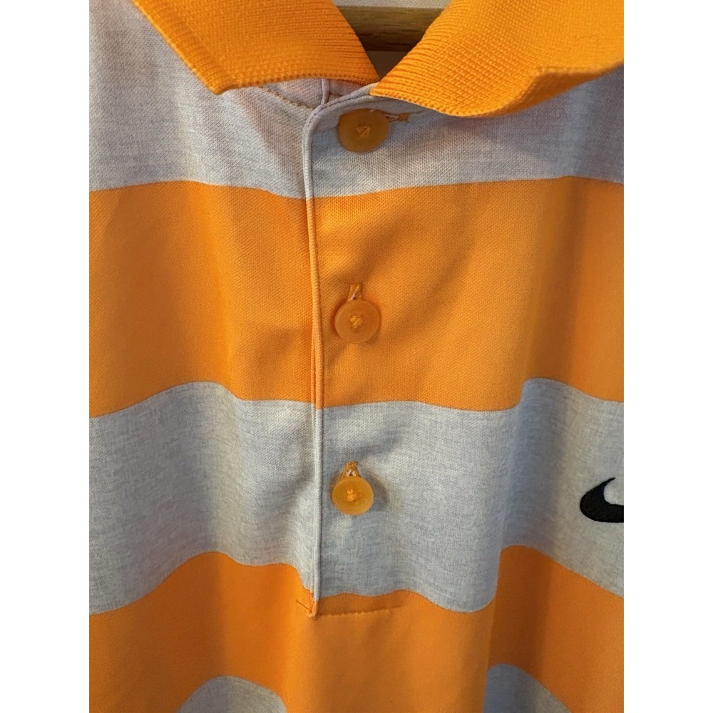 Nike Golf Men's Dri-Fit Golf Polo  - Orange Gray Stripe- Standard Fit - Size 2XL - Picture 4 of 9